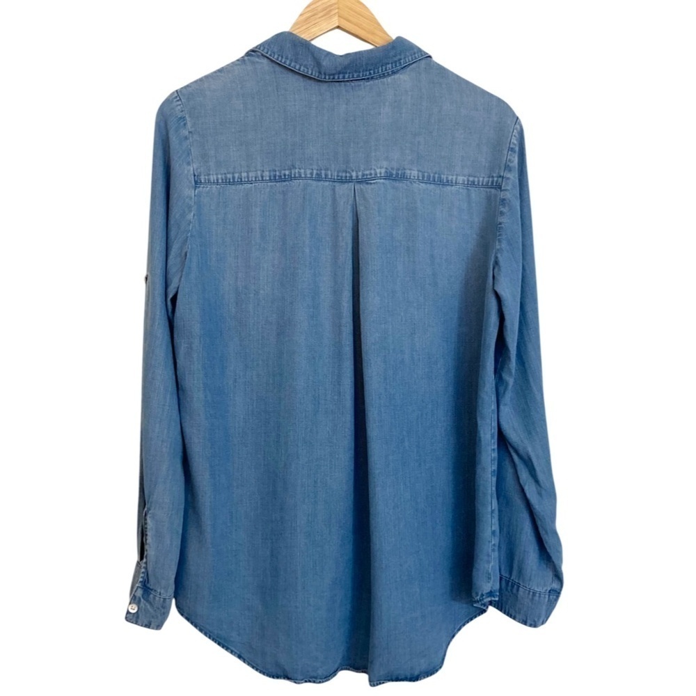 CLOTH & STONE Chambray Tencel Popover Tunic Shirt in Blue - Picture 8 of 11